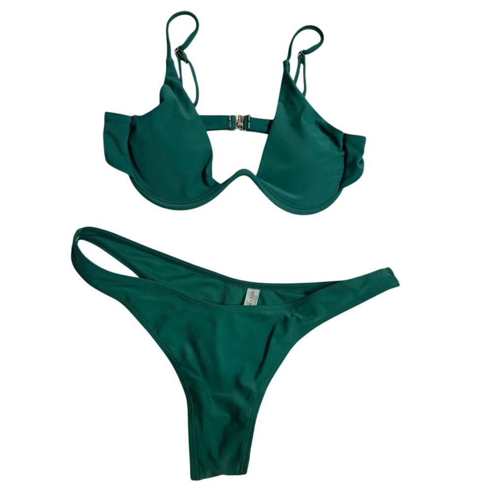ZAFUL emerald green Underwire Bikini Set - Size L‎ (US 8)
